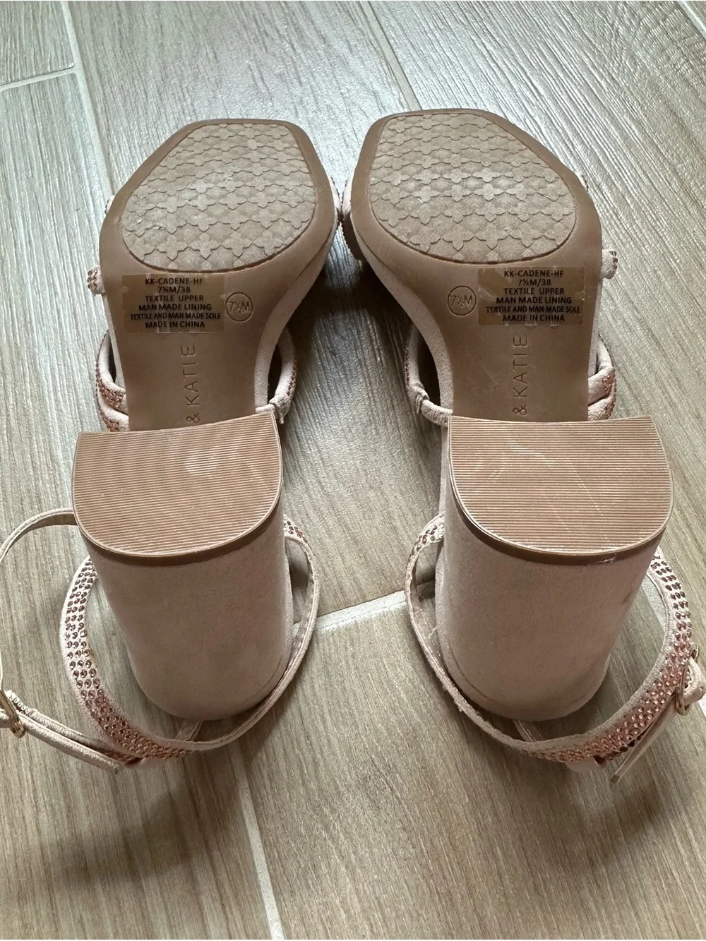 Kelly & Katie Blush Pink Strappy Block Heel Sandals